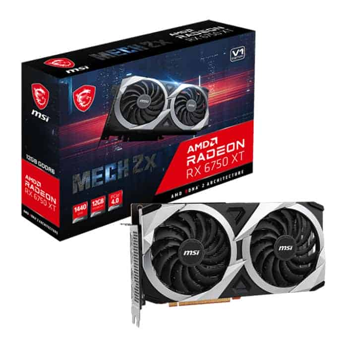 MSI AMD Radeon RX 6750 XT 12GB MECH 2X V1 RDNA2 Graphics Card